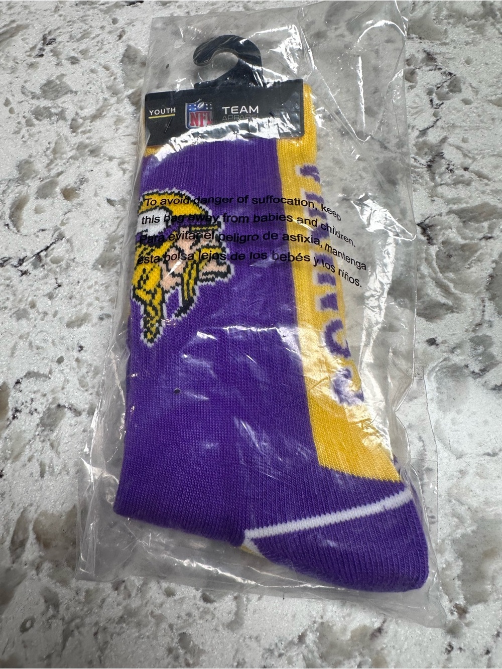 NFL Youth Purple and Gold Vikings Athletic Crew Socks